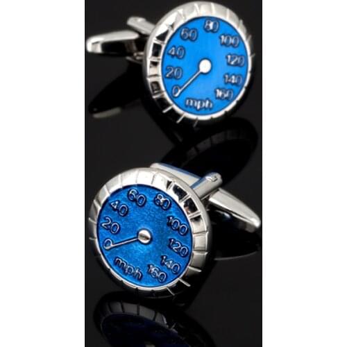 XKZM-0167 Free shipping, new fashion mens shirt cufflinks blue speedometer cufflinks exclusive blue button by senior designer
