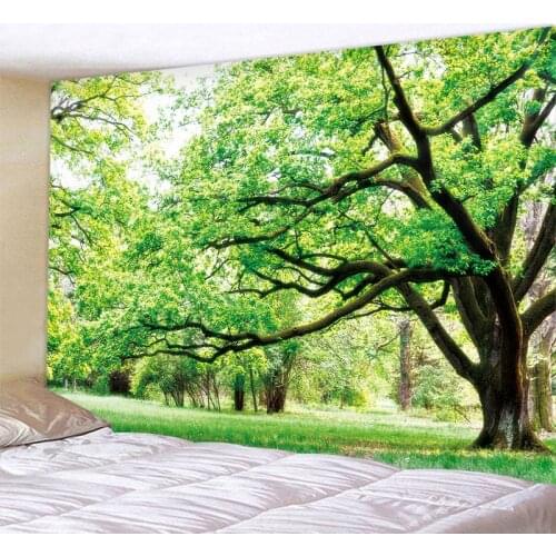 Big tapestry beautiful natural green trees big wall hanging bohemian hippie wall decoration mandala wall art decoration