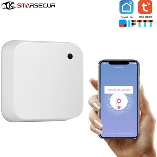 Tuya Smart Home 180 ° WIFI Illuminance Sensor Smart WiFi Brightness Sensor Smart Life powered by batteries