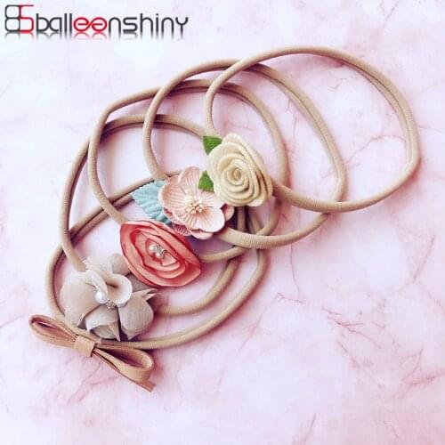Balleenshiny 5pcs Baby Girls Flower Headband Set Infant Bowknot Lovely Headwear Gift Children Kids Princess Band Hair Accessory
