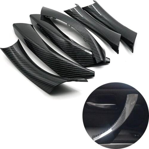 For BMW 3 Series E90 E91 E92 316 318 320 325 328i 2004-2012 6pcs Car Interior Door Handle Pull Cover Carbon Style Decor