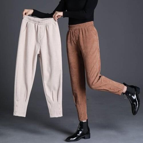 Elvvqp Women's Corduroy Trousers