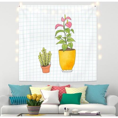 Cactus Series Tapestry Vintage Exotic Summer Plant for Bedroom Photography Wall Decor