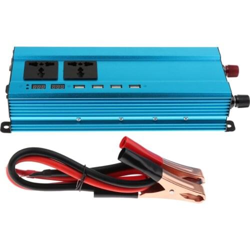2500W Power Inverter, DC12V to AC 220V Peak 5000W Car Converter with 4 USB Port (Blue)