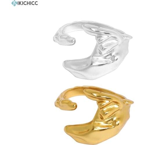 KIKICHICC 925 Sterling Silver 2021 Thick Open Work Resizable Rings Women Adjustable Wedding Fine Jewelry 2021 Rock Punk