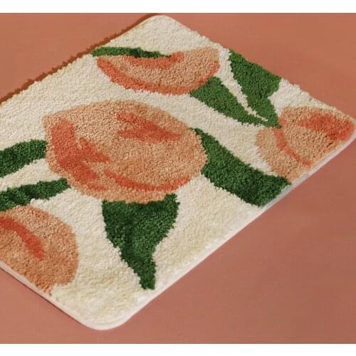 Bathroom Mat Chic Sweet Peach Soft Carpet Modern Art Fruit Super Absorbent Slip-resistant Pad Kitchen Door Floor Mats