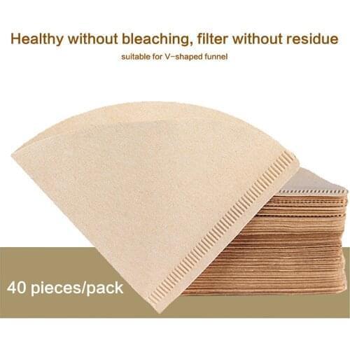 Virgin wood pulp Fiber Log Color V-shape Coffee Filter Paper Hot selling