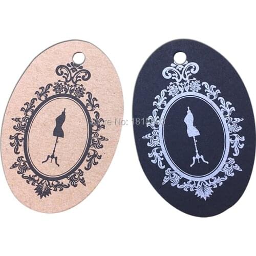 Custom cute jewelry tags/clothing retro kraft paper hang tag/garment printed tags/clothing label printing/black cardboard tags