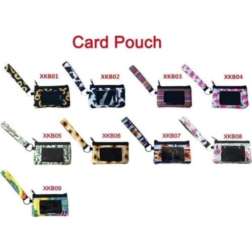 4pcs Sunflower Leopard Cow Flower printed MultiFunction Neoprene Passport Cover ID Card Holder Wristlets Clutch Coin Wallet