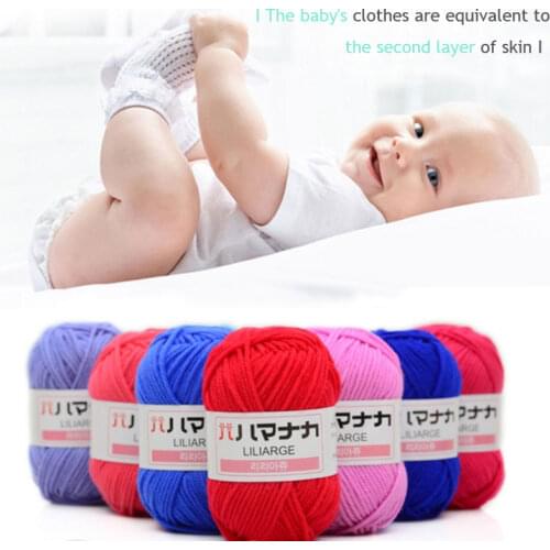 Milk Cotton Knitting Yarn Soft Baby Yarn Hand Knitted Crochet Yarn For Sweater Scarf Hat Sock Doll Blanket Knitting Supplies