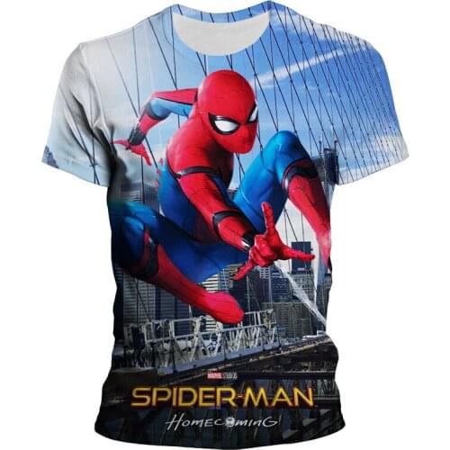 Spider Man Super Hero Mens T-shirts Streetwear Marvel 3D Print Cool Boy Girl Kids T Shirt Fashion Summer Womens Tee Shirts