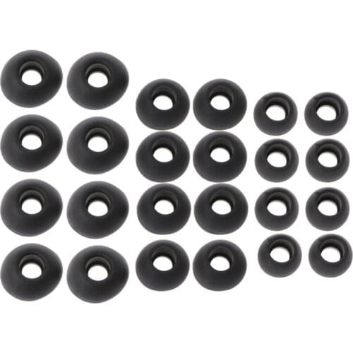 12 Pairs(S/M/L) Soft Black Silicone Replacement Eartips Earbuds Cushions Ear pads Covers For Earphone Headphone
