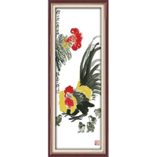 Rooster cross stitch kit Chinese style 14ct 11ct count printed canvas stitching embroidery DIY handmade needlework