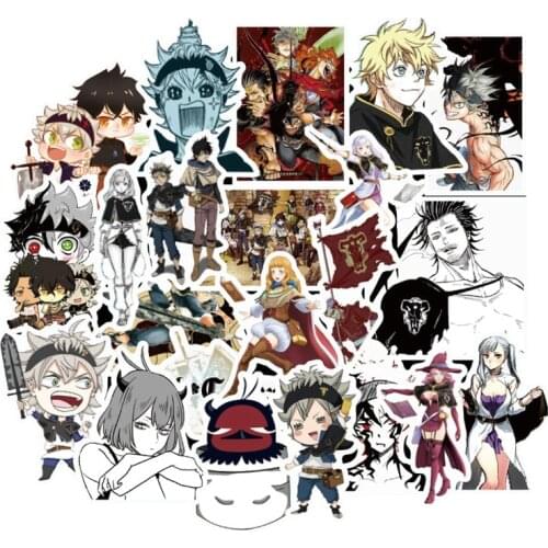 50pcs Anime Stickers Black Clover Cartoon Sticker for Graffiti Skateboard Guitar Motorcycle Case Car DIY Waterproof Sticker Toy