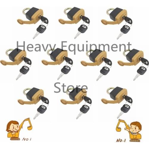 10 Pcs Padlock Pad Lock & Key For Caterpillar (CAT) 5P8500 5P8501 246-2641 Newest Style