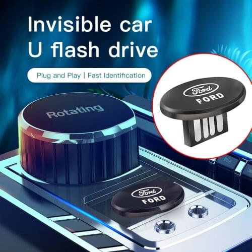 1Pcs Invisible Metal USB Flash Drive Mini Portable Car Accessories For Ford Focus Fiesta C-MAX Edge Kuga Explorer Escort Falcon