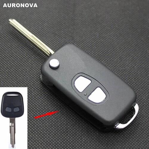 AURONOVA New Upgrade Flip Folding Key Shell for Mitsubishi Lancer 2 Buttons Modified Remote Car Key Case