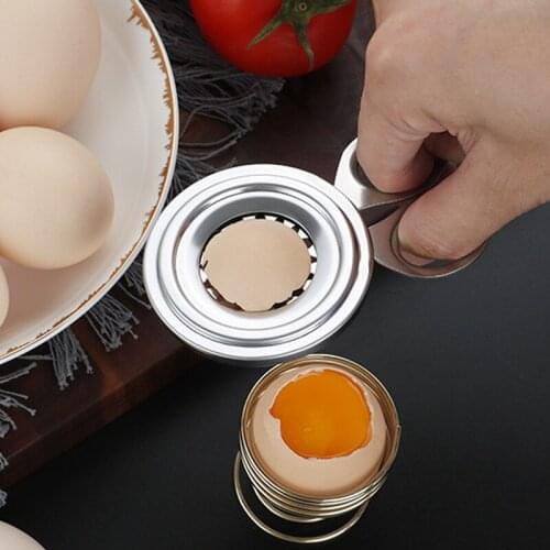 Stainless Steel Egg Shell Opener Boiled Egg Separation Shell Cutter Kitchen Egg Cut Opener Gadget Creative Cutting Egg Peeler