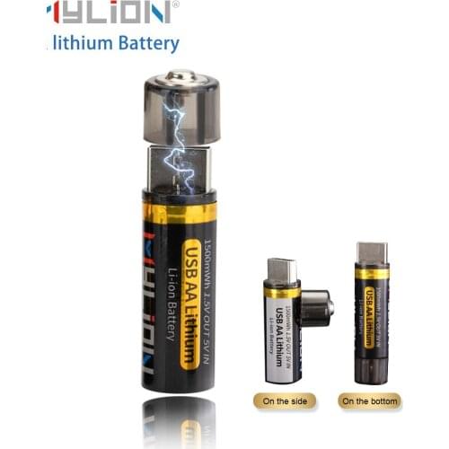 AA rechargeable 1.5V1500mWh USB AA rechargeable li-ion battery for remote control mouse small fan Electric toy battery
