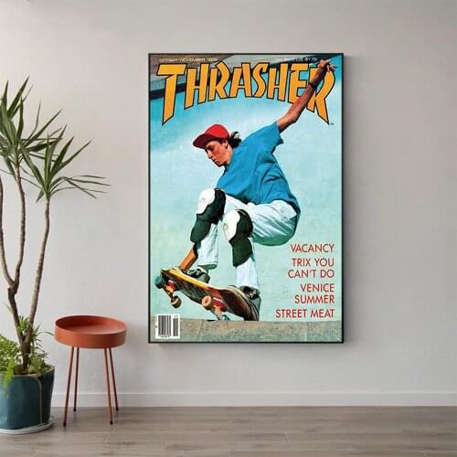 W557 Silk Fabric Poster Wall Art Decor THRASHER CLASSIC MOVIE Classic Movie Trend Fashion Decoration Bright Gift