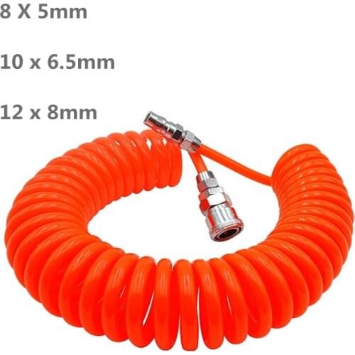 3M/6M/9M/12M/15M Pneumatic Polyurethane PU Air Compressor Hose Tube 8*5mm 10*6.5mm 12*8mm Telescopic Spring Spiral Pipe Tool