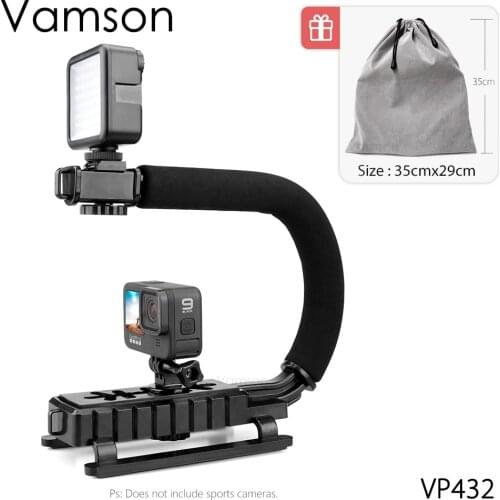 Vamson Handheld Stabilizer Bracket Set for DSLR Mobile Phones Action Cameras Mirrorless Single-Lens Take Low Angle Video VP432