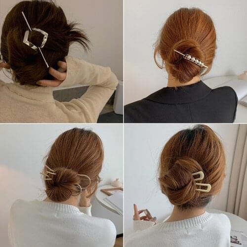 Simple personality metal hairpin with retro plate hairpin ins balls hairpin hairpin for female