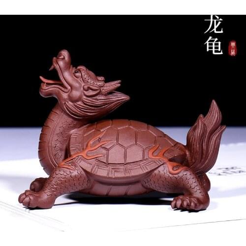 Purple sand tea by hand pet purple clay sculpture tea ceremony surrounding furnishing articles tea play dragon turtle