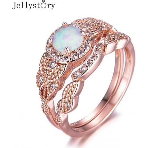 Jellystory Luxury Opal Women’s Rings Fashion Real 925 Sterling Silver Classic Zircon Fine Jewelry For Wedding Engagement Party
