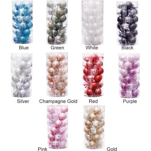 30PCS 6CM Christmas Ornament Gold Pink Christmas Tree Decroation Ball Xmas DIY Home Party Decoration Shopping Mall Ball Ornament