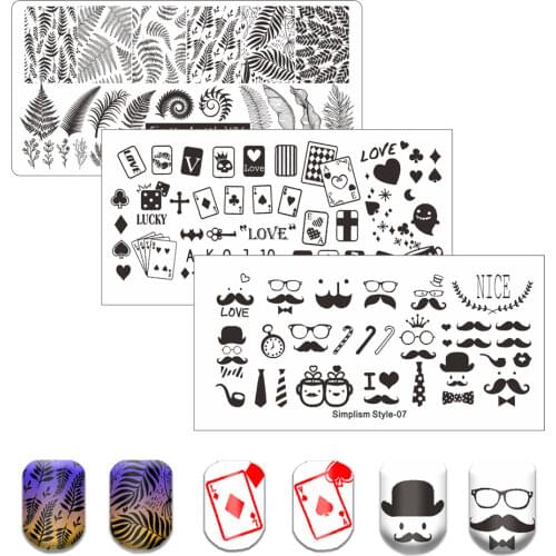 Smile Pattern Nail Stampimg Plate Animals Tiger Stainless Steel Printing Nail Art Image Plate Flower DIY Manicure Decoration