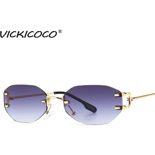 Luxury Designer Irregular Rimless Sunglasses Men Women Fashion Alloy Square Sun Glasses Gradient Mens Sunshade Ladies Glasses