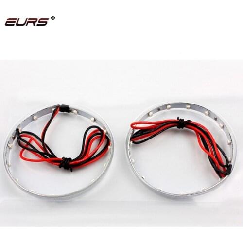 EURS 2pcs angel eyes LED 360 Degree 15 SMD Demon LED Halo Rings Kit Devil Eye For All Car Projector Headlight Car styling