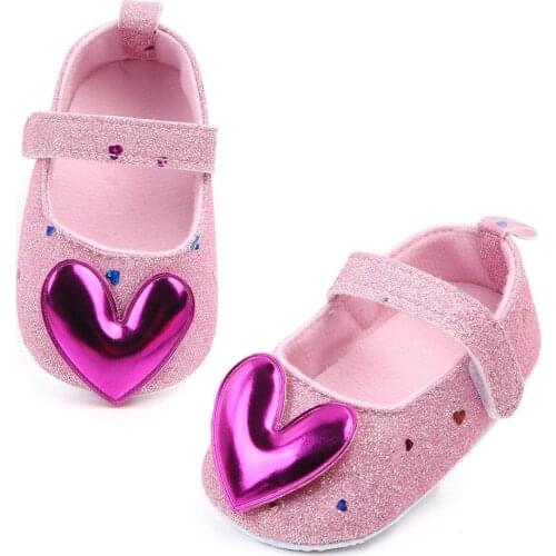 Infant Girls Indoor Soft-Soled Heart-Shaped Princess Shoes Baby Walking Shoes Super Beautiful Girl Shoes