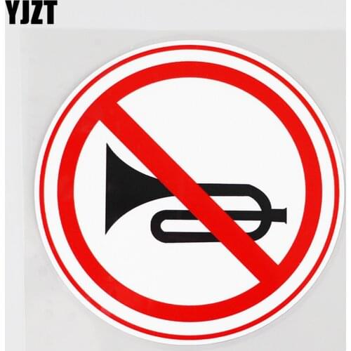 YJZT 11.4CM×11.4CM No Honking In Front Decal WARNING Waterproof PVC Car Sticker 12C-0026