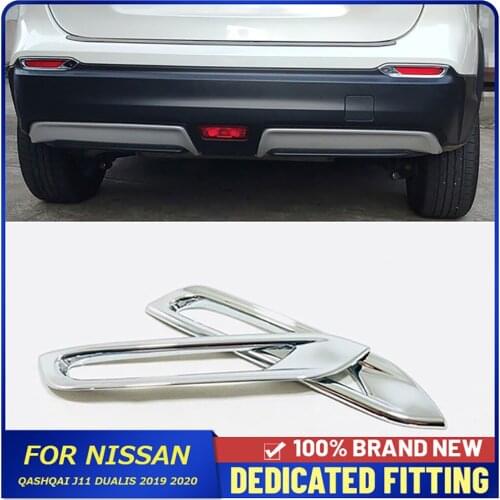 For Nissan Qashqai J11 Dualis 2019 2020 Rear Foglight Lamp Cover Trims Frame Protector Auto Accessories