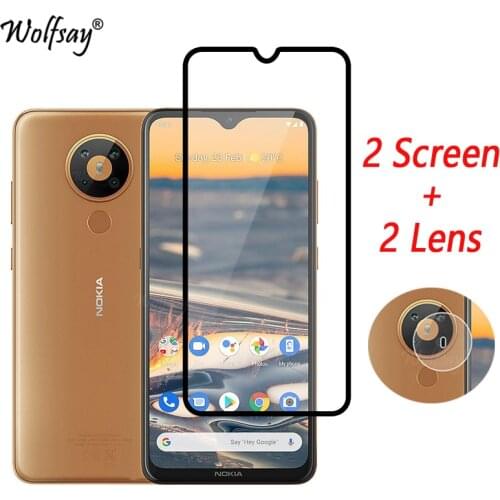 2PCS Full Glued Screen Protector For Nokia 5.3 Tempered Glass for Nokia 7.2 6.2 Full Cover for Nokia 5.3 Glass 9H Premium Film