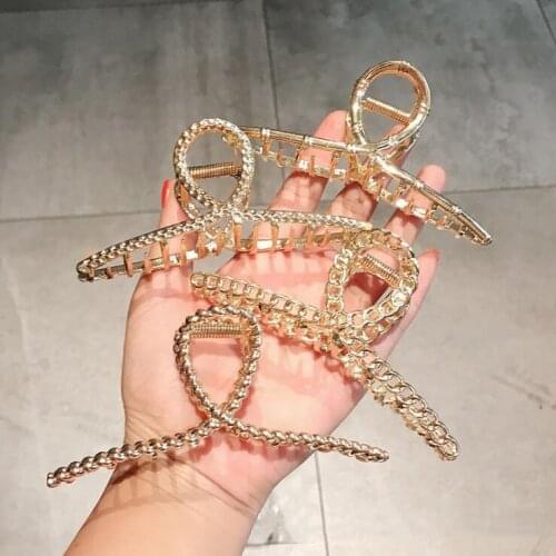 Korean New Hair Claw Barrettes For Women Fashion Girl Metal Geometric Hollow Out Headwear Hair Accessories Crab Hair Clip