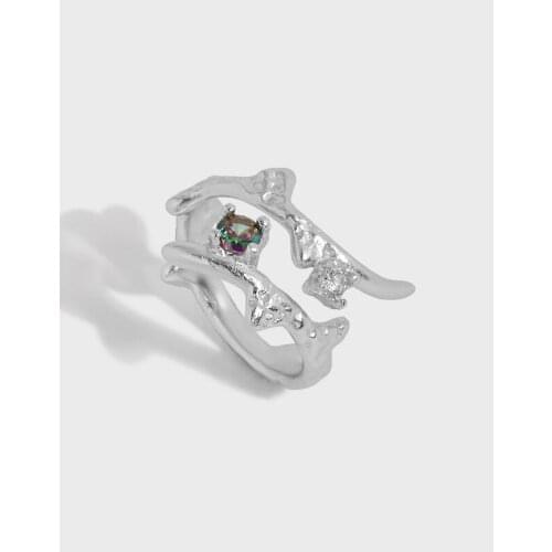 SHANICE S925 sterling silver open ring For Women Girl All-match Micro-inlaid zircon Cross Shape Opening Rings anillos S-R325