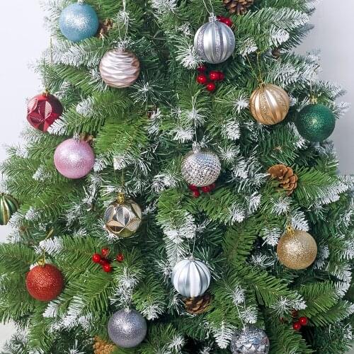 12Pcs 5.5cm Christmas PVC Ball Glitter Christmas Tree Ornaments Hanging Christmas Home Decorations