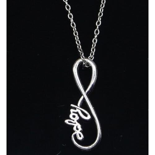 20pcs New Fashion Necklace 39x15mm infinity symbol hope Pendants Short Long Women Men Colar Gift Jewelry Choker