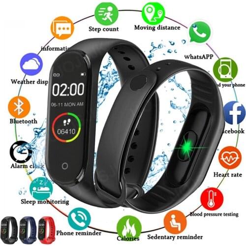 2020 M4 Wristbands Fitness Bracelet Band Trcker Sport Pedometer Blood Pressure Heart Rate Smarthwatch For Women Men Smart Watch