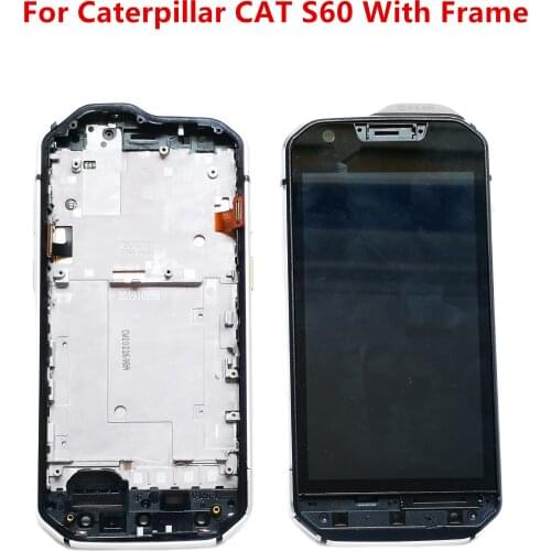 4.7 '' New Original Black Full LCD Display With Frame + Touch Screen Digitizer Assembly + Repair Tools For Caterpillar CAT S60