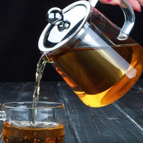 550ML Glass stainless steel teapot sets drinkware tools coffee tea pot for flower tea cup with handle/lid