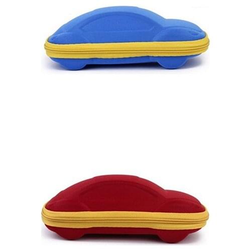 HOT-Car Shape Kids Spectacles Eyeglasses Glasses Zip Case