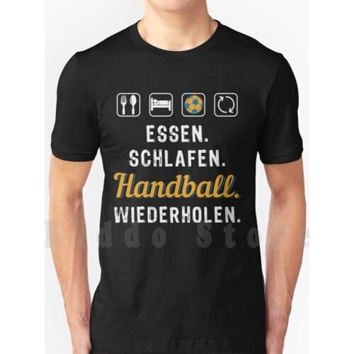Leidenschaft Handball T Shirt Print For Men Cotton New Cool Tee Essen Schlafen Handball Wiederholen Sport Handballer Freizeit