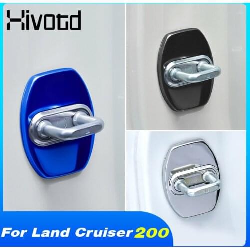 Hivotd Door Lock Cover Stainless Steel Interior Protection Accessories Anti-rust Decoration Buckle For Toyota Land Cruiser 200