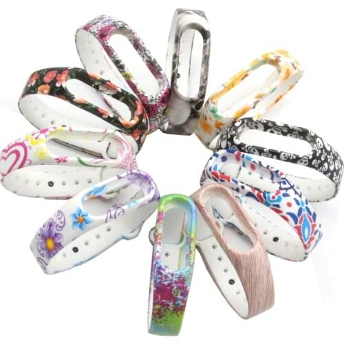 Honecumi For xiaomi Band 2 Replacement Band Soft Silicone Smartwatch Wristband Bracelets For Xiaomi Miband 2 Colorful Patterns