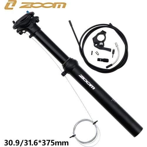 Bicycle Height Adjustable Seatpost Dropper 100mm Travel External Routing Remote Control MTB Bicycle Air Seatpost 30.9/31.6*375mm