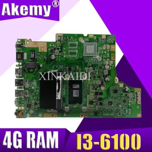 TP501UA Motherboard With 4G RAM I3-6100 CPU For ASUS TP501UA TP501U TP501UQ TP501UAM TP501UAK TP501UJ Laptop Mainboard Rev 2.0